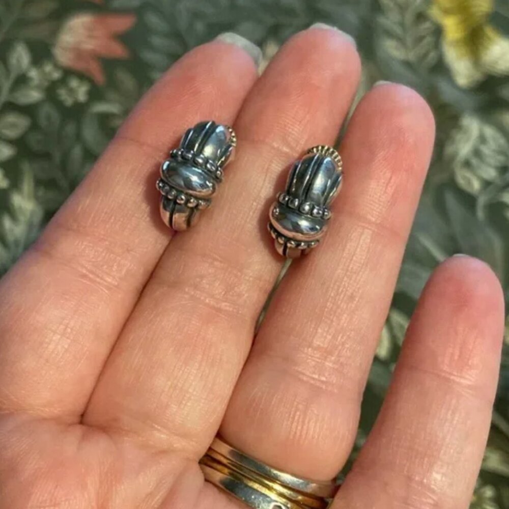 Retired James Avery Sterling Silver Half Hoop Earrings